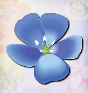 Blue Common Flax Flower