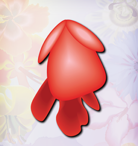 red flower with petals facing down
